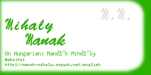 mihaly manak business card